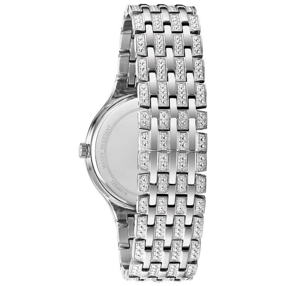Bulova Phantom Mens Crystal BUL Quartz Silver Stainless Steel Watch - Picture 3 of 5